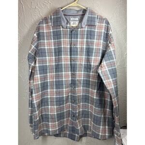 Jos A Banks 1905 Men’s Tailored Fit Long Sleeve‎ Cotton Gray Flannel Plaid Sz XL